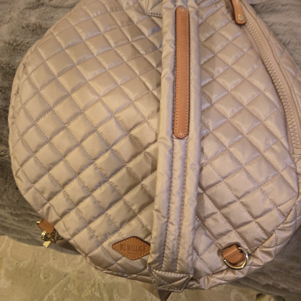 MZ WALLACE Quilted Cream Backpack/Racket Bag. Used Twice. Practucally  Brand New - Picture 2 of 10